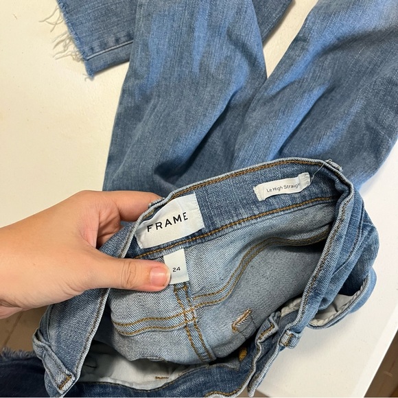 Frame Le High Straight Jeans Wavey Modern Chew Size 24 R1 - Picture 5 of 9